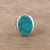 Men's sterling silver and reconstituted turquoise ring, 'Turquoise Vibe' - Men's Sterling Silver and Oval Recon. Turquoise Ring (image 2b) thumbail