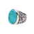 Men's sterling silver and reconstituted turquoise ring, 'Turquoise Vibe' - Men's Sterling Silver and Oval Recon. Turquoise Ring (image 2c) thumbail