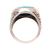 Men's sterling silver and reconstituted turquoise ring, 'Circular Vein' - Men's Sterling Silver and Circular Recon. Turquoise Ring (image 2d) thumbail