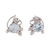 Rhodium plated blue topaz stud earrings, 'Leafy Glisten' - Rhodium Plated Blue Topaz Stud Earrings from India thumbail
