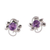 Rhodium plated amethyst stud earrings, 'Glittering Purple Charm' - Rhodium Plated Amethyst Stud Earrings from India thumbail