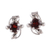 Rhodium plated garnet stud earrings, 'Scarlet Glisten' - Rhodium Plated Garnet Stud Earrings from India