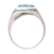 Men's reconstituted turquoise ring, 'Classy Man' - 925 Sterling Silver and Reconstituted Turquoise Men's Ring (image 2d) thumbail