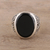 Men's onyx ring, 'Magical Vibes' - Handcrafted Sterling Silver and Onyx Men's Ring from India (image 2b) thumbail