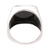 Men's onyx ring, 'Mystical Leaves' - 925 Sterling Silver and Onyx Men's Ring with Leaf Motifs
