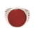 Men's carnelian signet ring, 'Native Flower' - 925 Sterling Silver and Carnelian Men's Ring from India (image 2c) thumbail