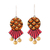 Ceramic chandelier earrings, 'Bollywood Honeycomb' - Painted Ceramic Chandelier Earrings from India