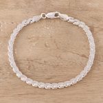 Sterling silver chain bracelet, 'Serpentine Gleam' - Sterling Silver Serpentine Chain Bracelet from India