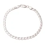 Sterling silver chain bracelet, 'Serpentine Gleam' - Sterling Silver Serpentine Chain Bracelet from India