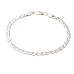 Sterling silver chain bracelet, 'Serpentine Gleam' - Sterling Silver Serpentine Chain Bracelet from India