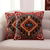 Embroidered cotton cushion covers, 'Creative Kite' (pair) - Colorful Embroidered Cotton Cushion Covers from India (Pair)