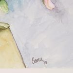 'Spring Blossoms' - Signed Still-Life Floral Watercolor Painting from India