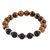 Onyx and tiger's eye beaded stretch bracelet, 'Evening Bliss' - Classic Tiger's Eye and Onyx Beaded Stretch Bracelet