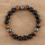 Multi-gemstone beaded stretch bracelet, 'Nature's Wonder' - Onyx Tiger's Eye and Hematite Beaded Stretch Bracelet (image 2b) thumbail