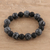 Obsidian and onyx beaded stretch bracelet, 'Nature's Beauty' - Artisan Crafted Obsidian and Onyx Beaded Stretch Bracelet (image 2) thumbail