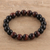 Onyx and tiger's eye beaded stretch bracelet, 'Evening Intrigue' - Artisan Crafted Tiger's Eye and Onyx Beaded Stretch Bracelet (image 2) thumbail