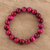Tiger's eye beaded stretch bracelet, 'Peaceful Sunrise' - Handmade Pink Tiger's Eye Beaded Stretch Bracelet from India (image 2b) thumbail