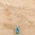 Sterling silver and composite turquoise pendant necklace, 'Glittering Island' - Oval Sterling Silver and Composite Turquoise Necklace (image 2b) thumbail