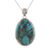 Sterling silver and composite turquoise pendant necklace, 'Glittering Island' - Oval Sterling Silver and Composite Turquoise Necklace (image 2c) thumbail
