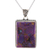 Sterling silver and composite turquoise pendant necklace, 'Purple Rectangle' - Rectangular Purple Composite Turquoise and Silver Necklace