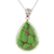 Sterling silver and composite turquoise pendant necklace, 'Green Teardrop' - Teardrop Green Composite Turquoise and Silver Necklace (image 2c) thumbail