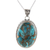 Sterling silver and composite turquoise pendant necklace, 'Classic Oval' - Composite Turquoise and Sterling Silver Pendant Necklace (image 2c) thumbail