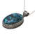 Sterling silver and composite turquoise pendant necklace, 'Classic Oval' - Composite Turquoise and Sterling Silver Pendant Necklace (image 2d) thumbail