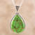 Sterling silver and composite turquoise pendant necklace, 'Green Bliss' - Teardrop Composite Turquoise and Sterling Silver Necklace (image 2) thumbail