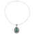 Sterling silver and composite turquoise pendant necklace, 'Traditional Drops' - Teardrop Composite Turquoise Pendant Necklace from India thumbail