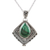 Malachite pendant necklace, 'Green Kite' - Natural Malachite and Sterling Silver Pendant Necklace (image 2c) thumbail