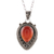 Carnelian pendant necklace, 'Red-Orange Drop' - Red-Orange Carnelian Teardrop Pendant Necklace from India (image 2c) thumbail