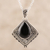 Onyx pendant necklace, 'Black Kite' - Kite-Shaped Onyx Pendant Necklace from India (image 2) thumbail