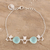 Chalcedony pendant bracelet, 'Owl Grace' - 8-Carat Blue Chalcedony Pendant Bracelet from India