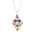 Multi-gemstone pendant necklace, 'Colorful Festivity' - Colorful Multi-Gemstone Pendant Necklace from India