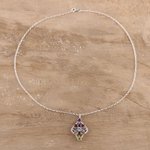 Multi-gemstone pendant necklace, 'Colorful Festivity' - Colorful Multi-Gemstone Pendant Necklace from India