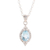 Rhodium plated blue topaz pendant necklace, 'Glistening Sky' - 3-Carat Rhodium Plated Blue Topaz Pendant Necklace (image 2a) thumbail