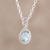 Rhodium plated blue topaz pendant necklace, 'Awesome Sky' - Faceted Rhodium Plated Blue Topaz Pendant Necklace (image 2) thumbail