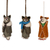 Wool ornaments, 'Cozy Kittens' (set of 6) - Embroidered Wool Cat Ornaments from India (Set of 6)