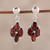 Rhodium plated garnet dangle earrings, 'Natural Charm' - 3-Carat Rhodium Plated Garnet Dangle Earrings from India (image 2) thumbail