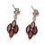 Rhodium plated garnet dangle earrings, 'Natural Charm' - 3-Carat Rhodium Plated Garnet Dangle Earrings from India (image 2c) thumbail