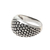 Sterling silver domed ring, 'Dark Pave' - Patterned Sterling Silver Domed Ring from India