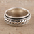 Sterling silver spinner ring, 'Shiny Rope' - Rope Pattern Sterling Silver Spinner Ring from India