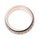 Sterling silver spinner ring, 'Shiny Rope' - Rope Pattern Sterling Silver Spinner Ring from India