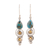 Citrine dangle earrings, 'Glistening Curl' - Citrine and Composite Turquoise Dangle Earrings from India (image 2a) thumbail