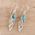 Citrine dangle earrings, 'Glistening Curl' - Citrine and Composite Turquoise Dangle Earrings from India (image 2b) thumbail