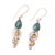 Citrine dangle earrings, 'Glistening Curl' - Citrine and Composite Turquoise Dangle Earrings from India (image 2c) thumbail