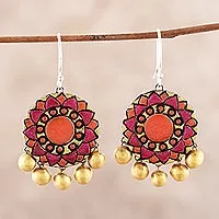 Featured review for Ceramic dangle earrings, Mandala Flowers