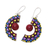 Ceramic dangle earrings, 'Crescent Harmony' - Hand-Painted Ceramic Dangle Earrings from India