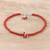 Carnelian beaded anklet, 'Appealing Beauty' - Carnelian Beaded Anklet from India (image 2b) thumbail