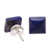 Lapis lazuli stud earrings, 'Contemporary Corners' - Square Lapis Lazuli Stud Earrings from India (image 2c) thumbail